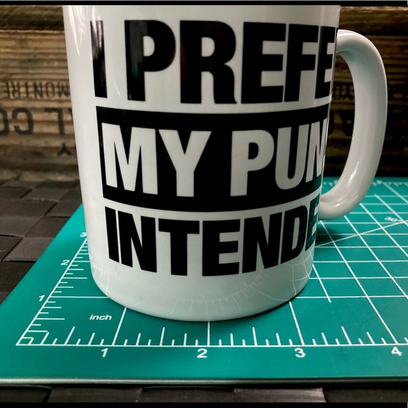 I Prefer My Puns Intended Funny Ceramic Mug - Picture 4 of 8